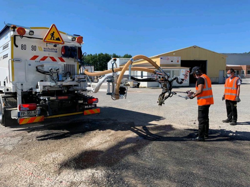 Réalisation d'un chantier avec notre BLOW-PATCHER sur Pertuis dans les Bouches-du-Rhône