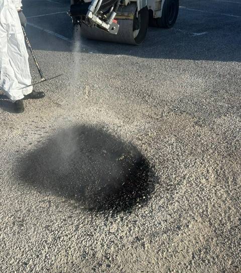 Réparation nid de poule enrobé projeté
