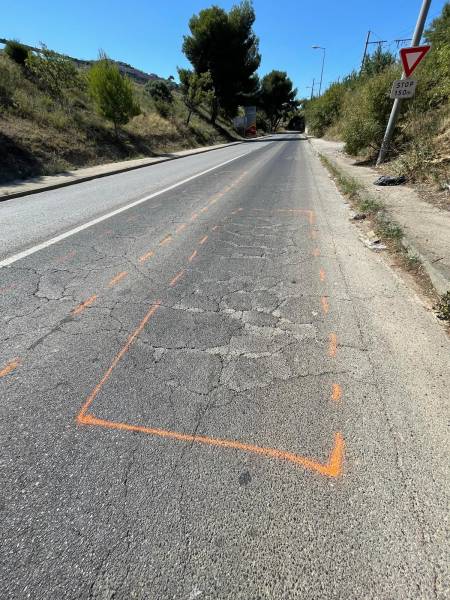 Marquage au sol préalable avant intervention de maintenance de voirie