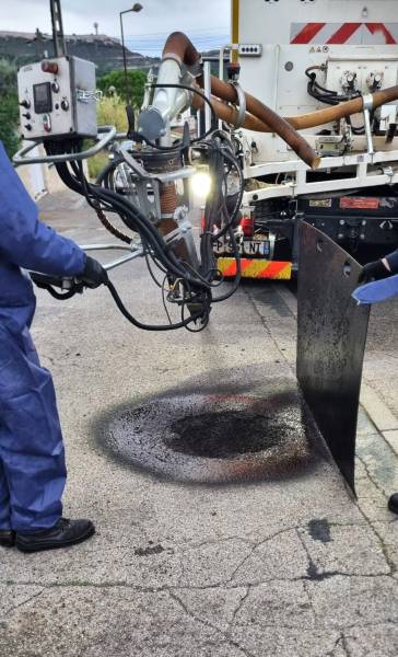 Enrobé projeté pour faïençage nids de poule VIA PATCH