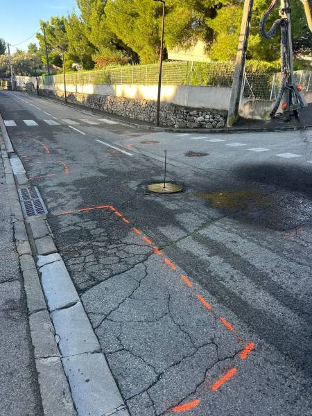 Faïençage d'une route  