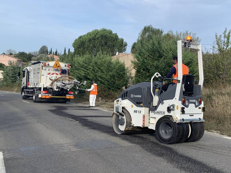 Rénovation de la voirie pour la commune d'APT dans le Vaucluse avec de l'enrobé projeté