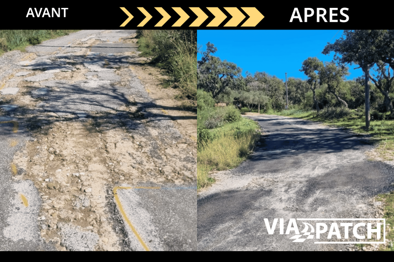 Avant après réparation des trous des voiries 