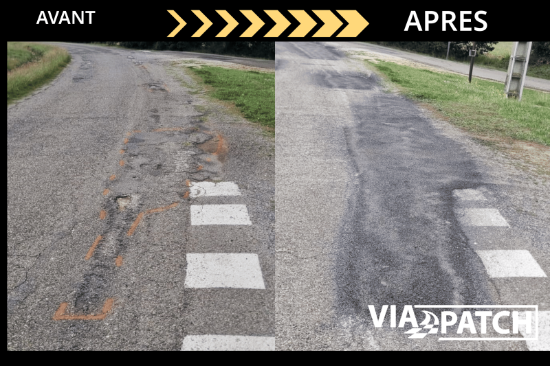 Avant après réparation des voiries
